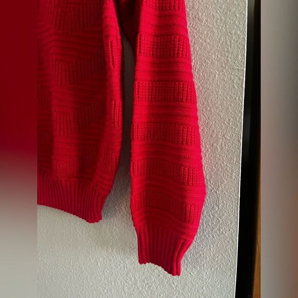 Vintage Keneth‎ Too! SZ S/M Red Crew Neck Sweater Classic Knit 80s - Picture 11 of 16
